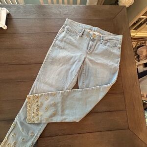 Lilly Pulitzer Denim Skinny Jeans with Gold Accents